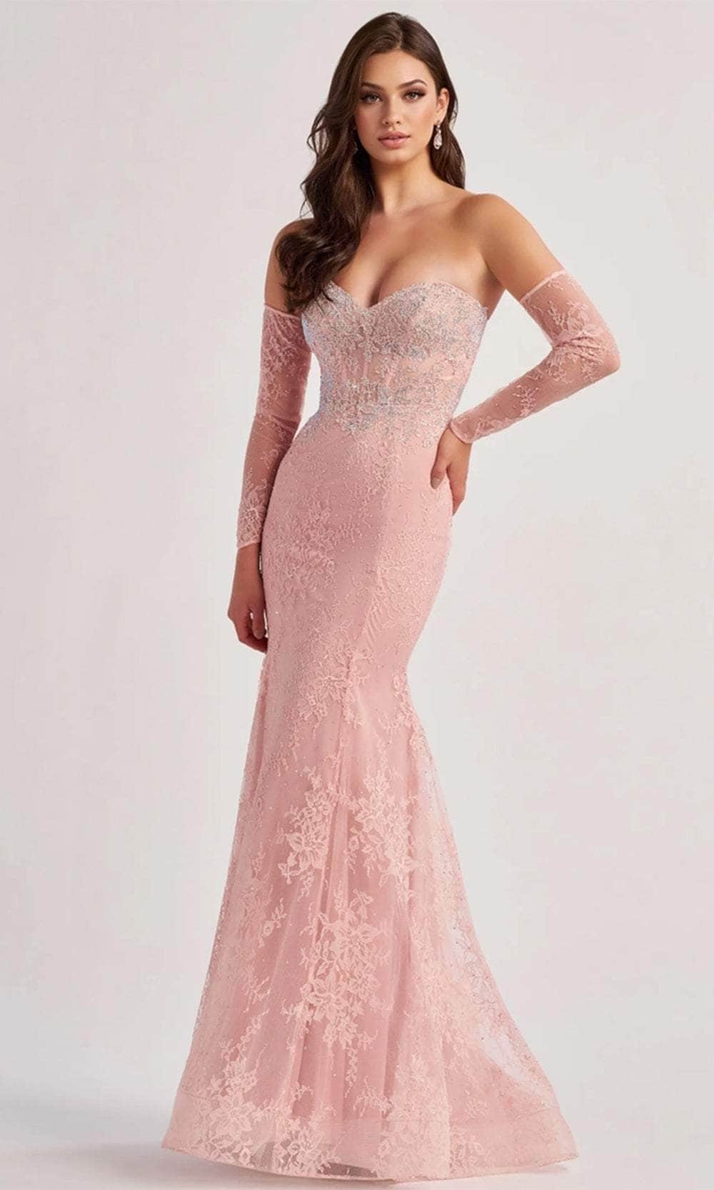 Colette By Daphne CL8415 - Lace Sweetheart Prom Gown Prom Dresses / 00  Pink