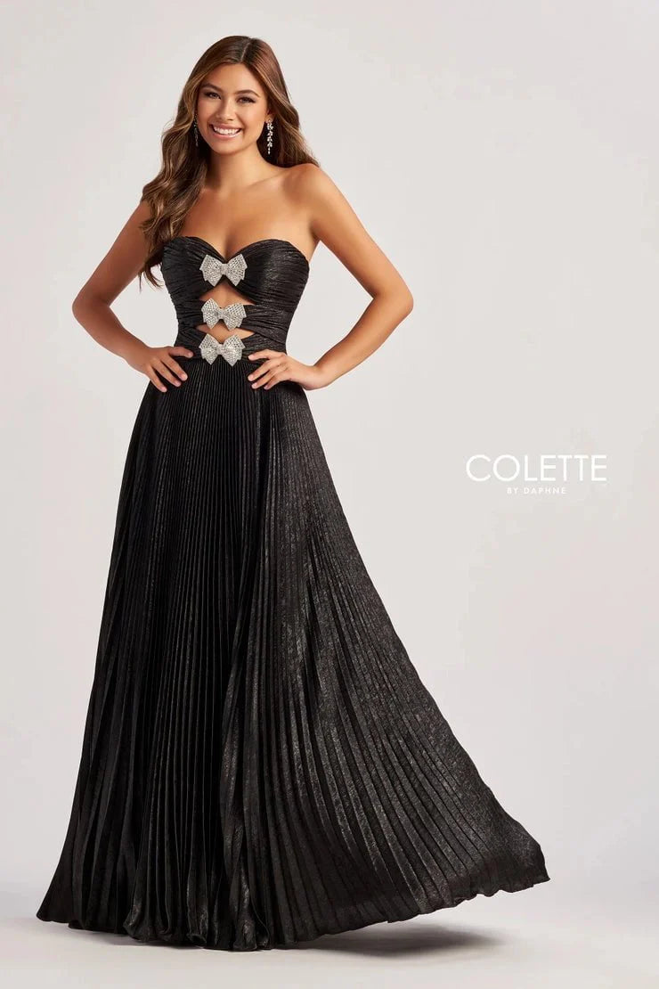 Colette By Daphne CL8520 - Bow Ornate Prom Gown Prom Dresses / 00  Black