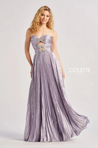 Colette By Daphne CL8520 - Bow Ornate Prom Gown Prom Dresses / 00  Lilac