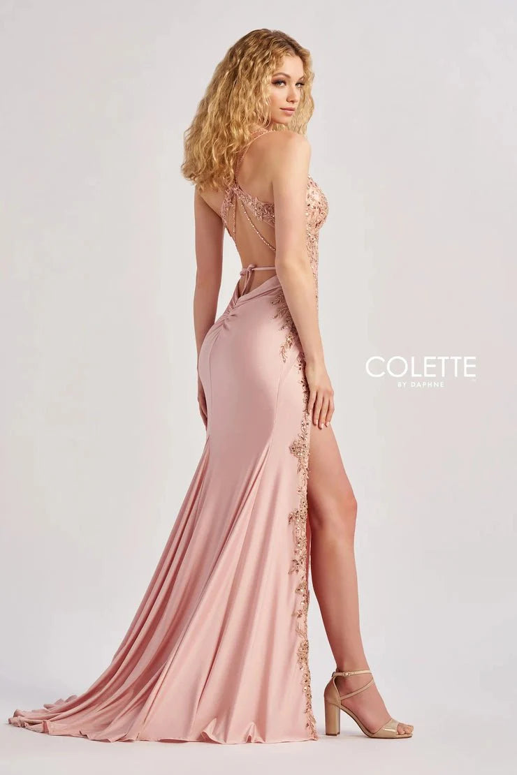 Colette By Daphne CL8535 - Applique Bodice Prom Gown