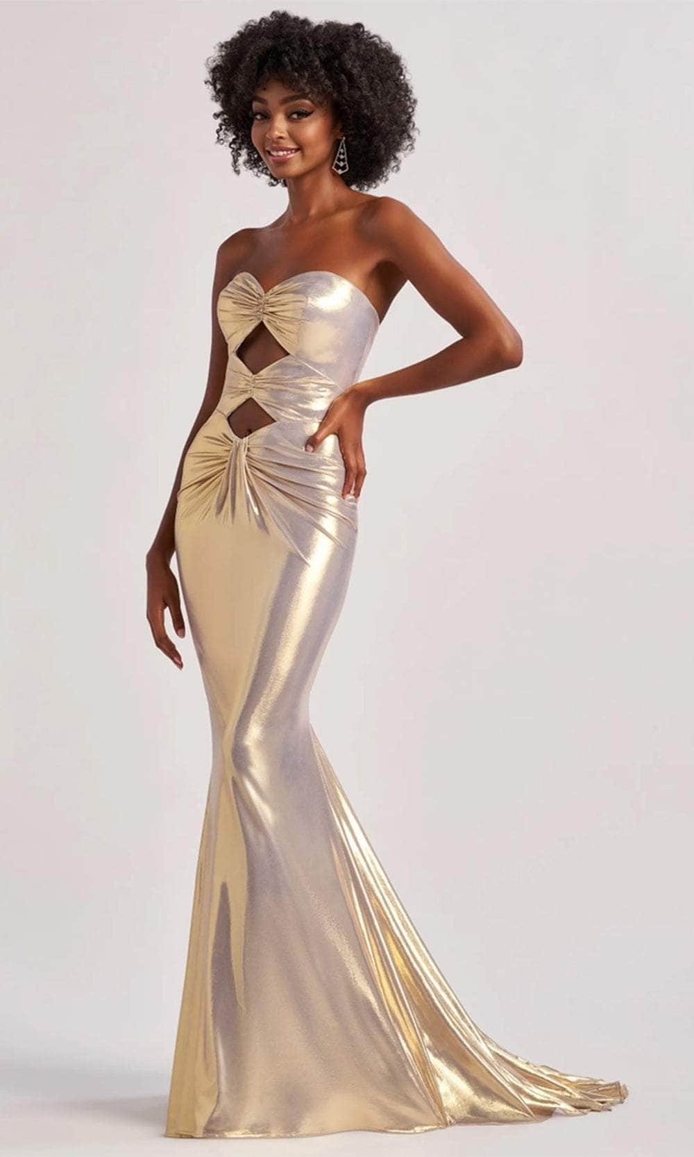 Colette By Daphne CL8545 - Metallic Cutout Prom Gown