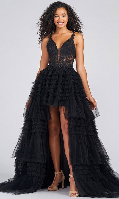 Colette For Mon Cheri CL12281 - Tiered Prom Ballgown Prom Dresses 00 / Black