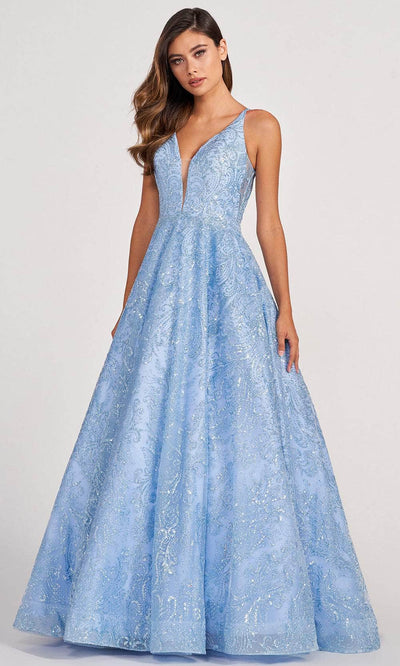 Colette for Mon Cheri CL2014 - Glitter Tulle A-Line Prom Dress Prom Dresses 00 / Powder Blue