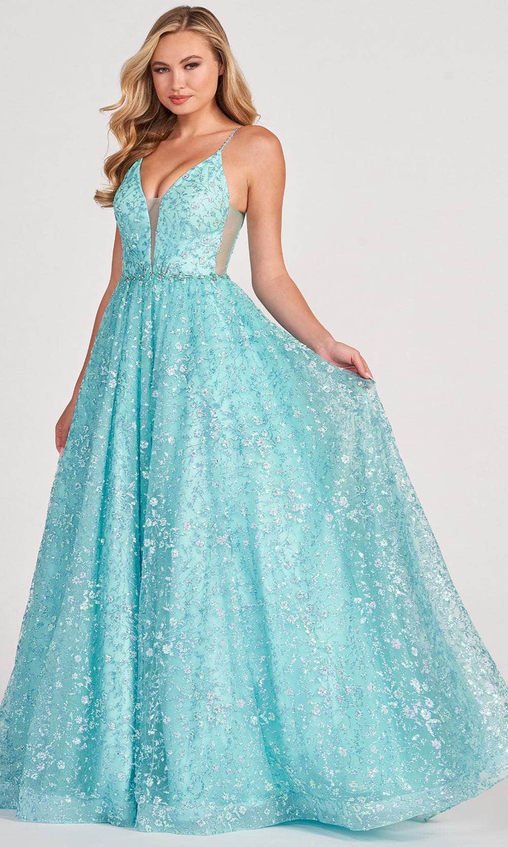 Colette for Mon Cheri CL2016 - Sleeveless V-Neck Prom Gown Prom Dresses 00 / Aqua