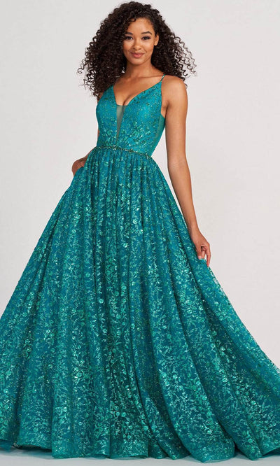 Colette for Mon Cheri CL2016 - Sleeveless V-Neck Prom Gown Prom Dresses 00 / Emerald