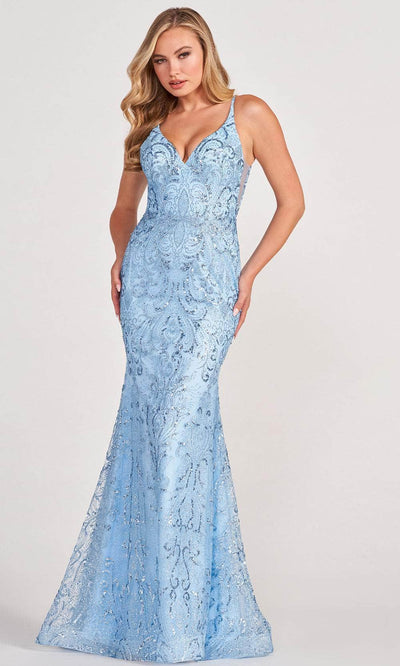 Colette for Mon Cheri CL2019 - V-Neck Sleeveless Evening Gown Prom Dresses 00 / Lt.Blue