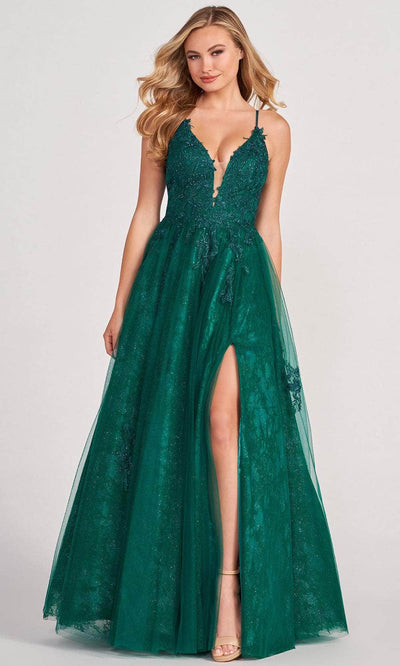 Colette for Mon Cheri CL2025 - Embellished A-line Prom Gown Ball Gowns 00 / Emerald