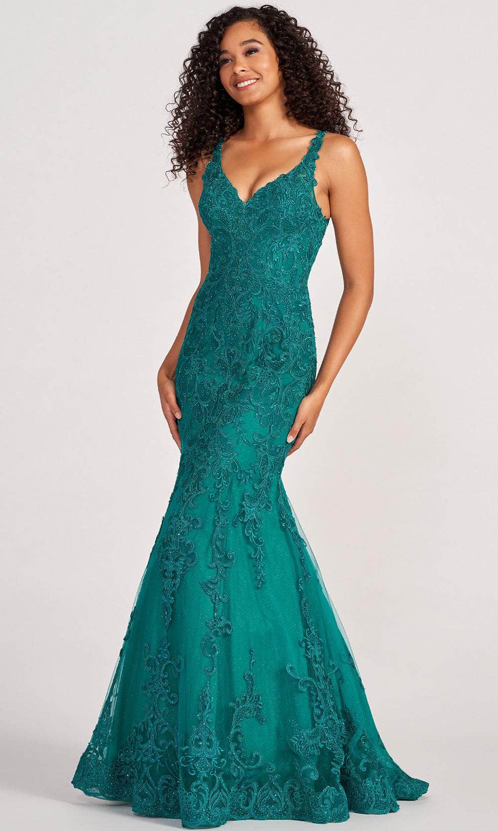 Colette for Mon Cheri CL2036 - Lace Mermaid Prom dress Prom Dresses 00 / Emerald