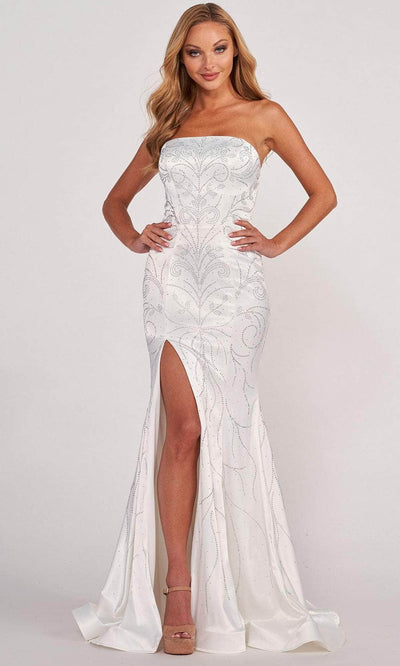 Colette for Mon Cheri CL2045 - Glittering Strapless Prom Gown Evening Dresses 00 / White