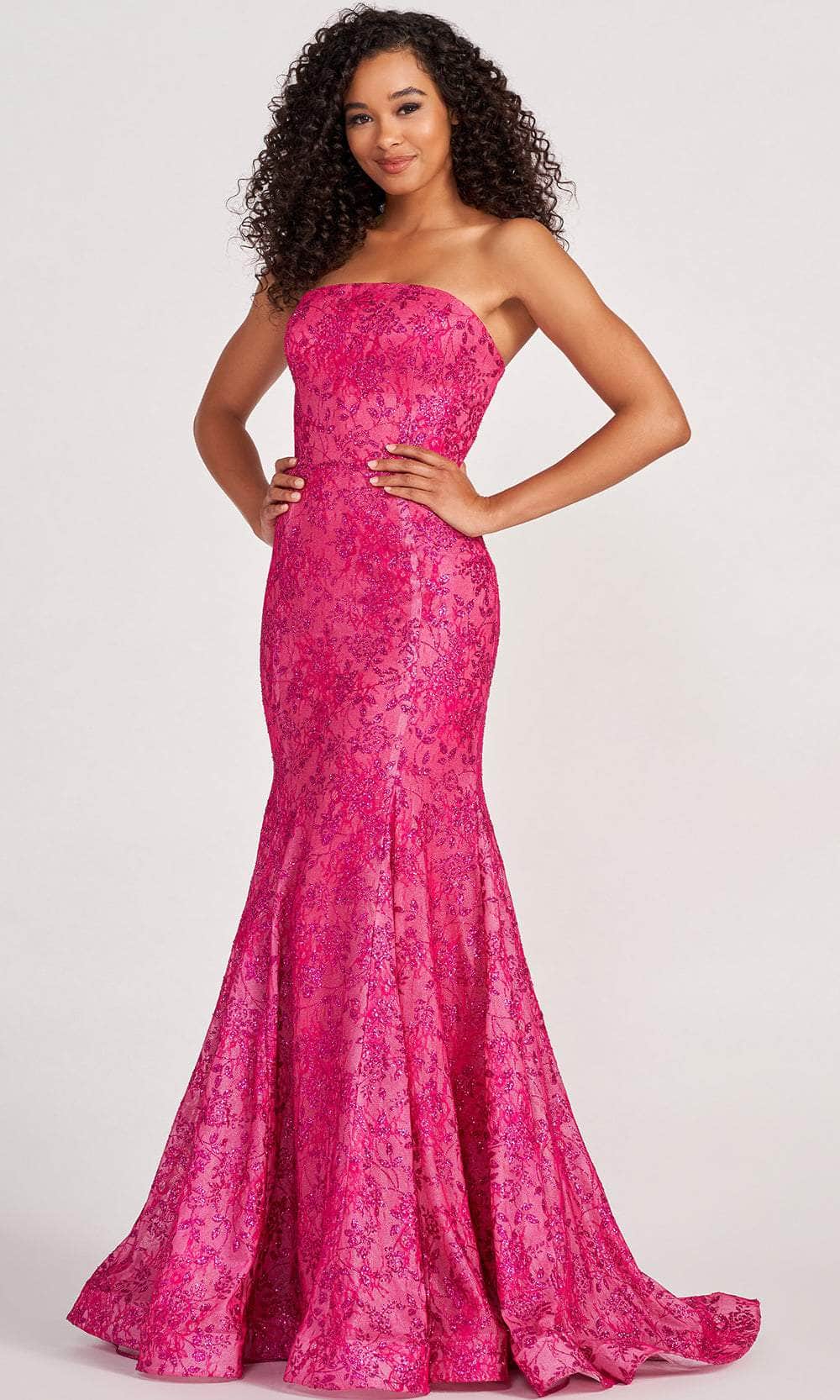 Colette for Mon Cheri CL2048 - Embellished Strapless Evening Gown Evening Dresses 00 / Fuchsia