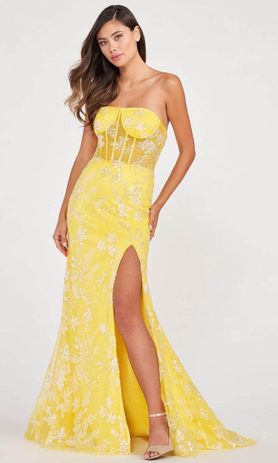 Colette for Mon Cheri CL2068 - Strapless Corset Prom Gown Prom Dresses 00 / Yellow