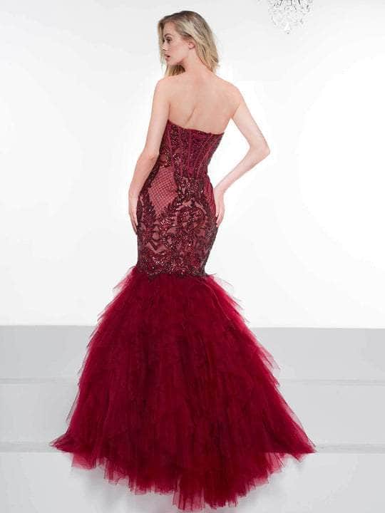 Colors Dress - 2067 Strapless Sequined Corset Trumpet Gown CCSALE