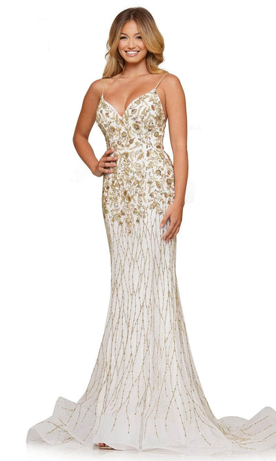Colors Dress 3152 - V-Neck Open Back Prom Gown Prom Dresses