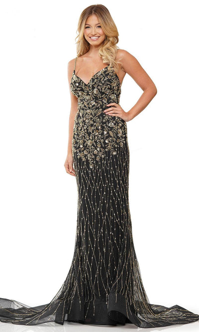 Colors Dress 3152 - V-Neck Open Back Prom Gown Prom Dresses