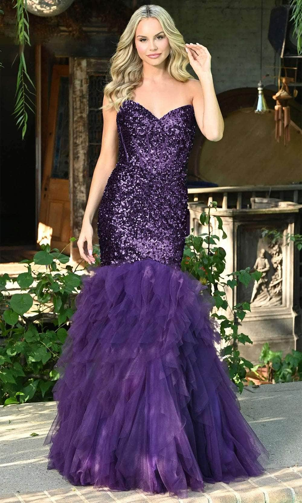 Colors Dress 3202 - Strapless Embellished Prom Dress Prom Dresses