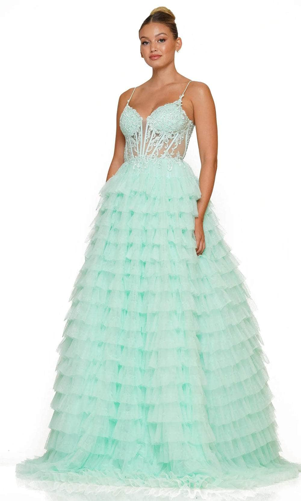 Colors Dress 3219 - Tiered A-Line Prom Dress Prom Dresses