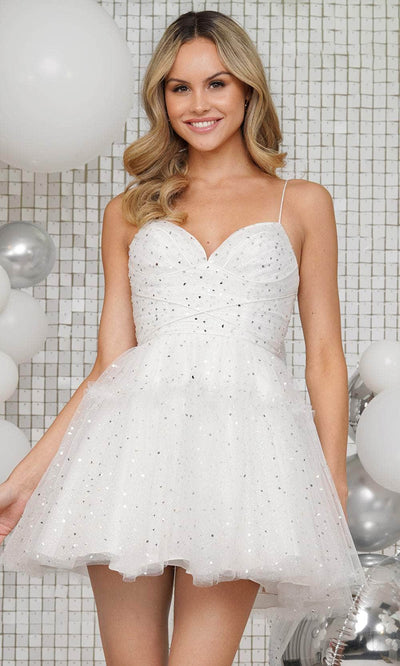 Colors Dress 3367 - Sleeveless Sweetheart Cocktail Dress Homecoming Dresses 0 / Off White