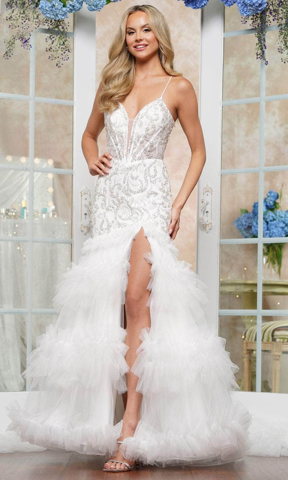 Colors Dress 3463 - Beaded Ruffled Prom Gown Prom Dresses