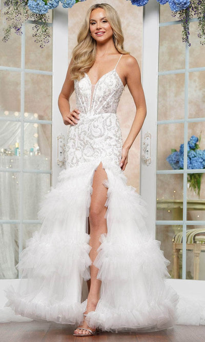 Colors Dress 3463 - Beaded Ruffled Prom Gown Prom Dresses