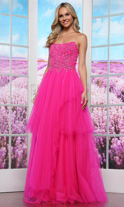 Colors Dress 3475 - Rhinestone Embellished Corset Bodice Prom Gown Prom Dresses