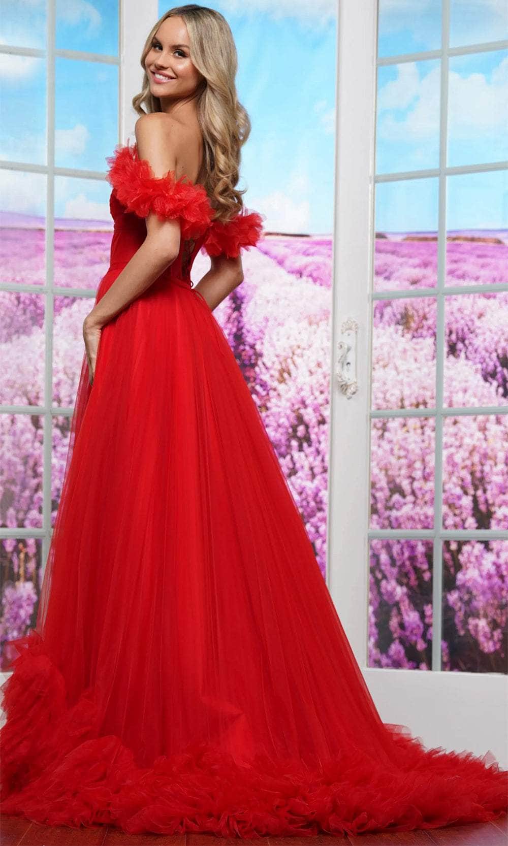 Colors Dress 3485 - Ruffle Trimmed Prom Dress Evening Dresses