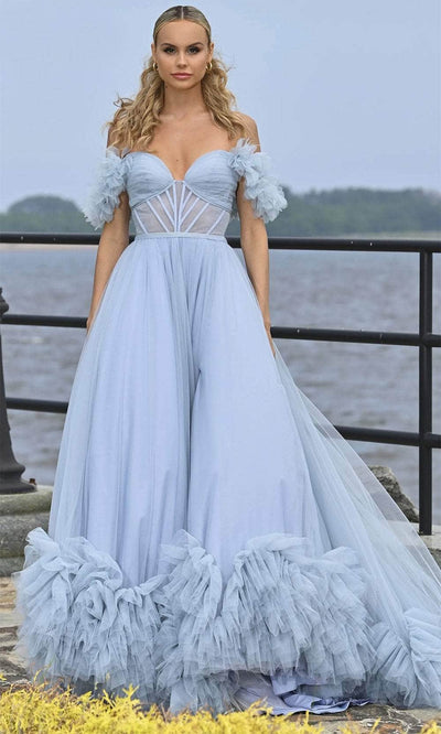 Colors Dress 3485 - Ruffle Trimmed Prom Dress Evening Dresses
