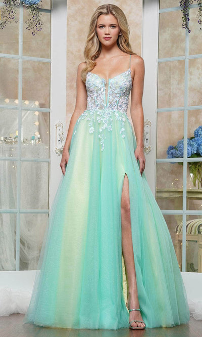 Colors Dress 3497 - Two Tone A-Line Prom Dress Prom Dresses