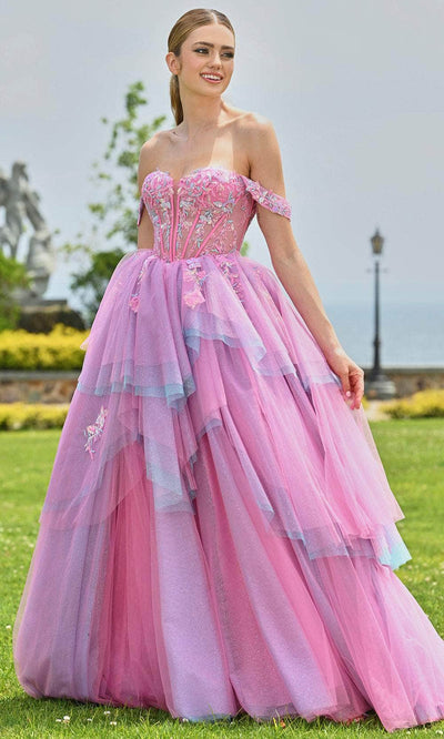 Colors Dress 3534 - Beaded Lace Corset Ballgown Prom Dresses