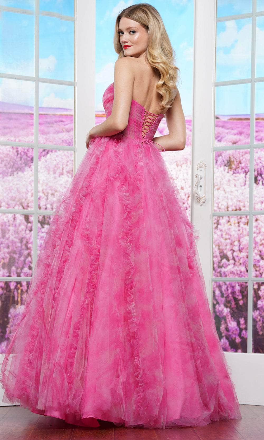 Colors Dress 3546 - Sweetheart Print Mesh Ballgown Evening Dresses