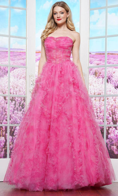 Colors Dress 3546 - Sweetheart Print Mesh Ballgown Evening Dresses