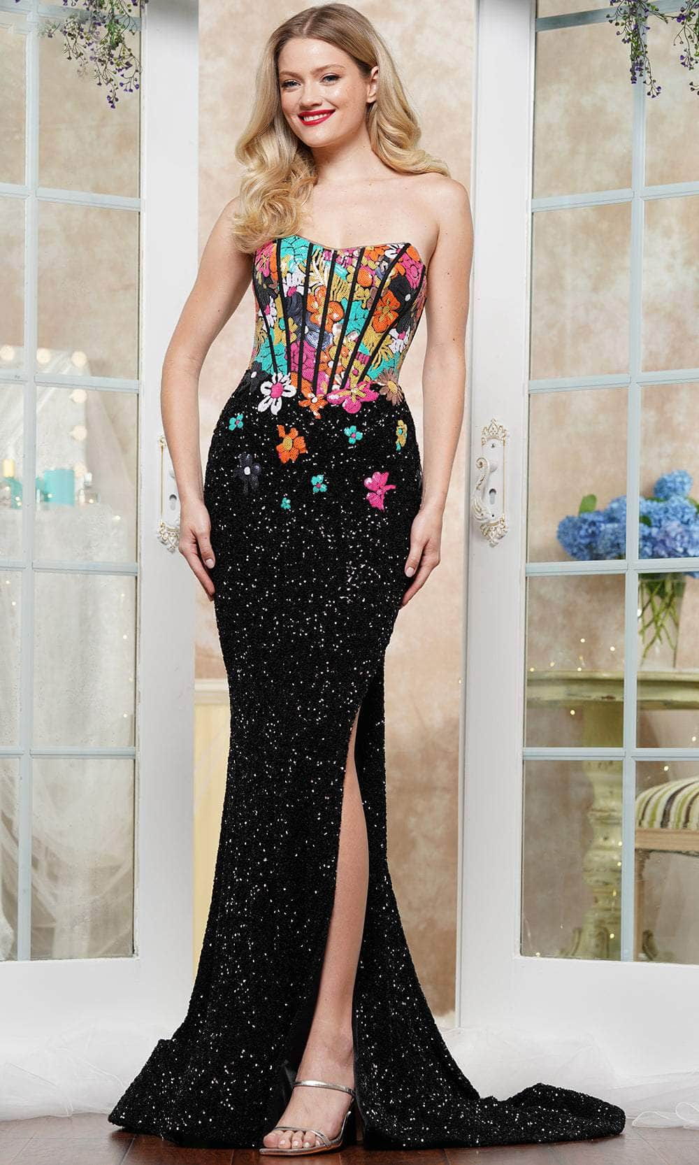 Colors Dress 3561 - Sequined Tie Back Prom Gown Prom Dresses