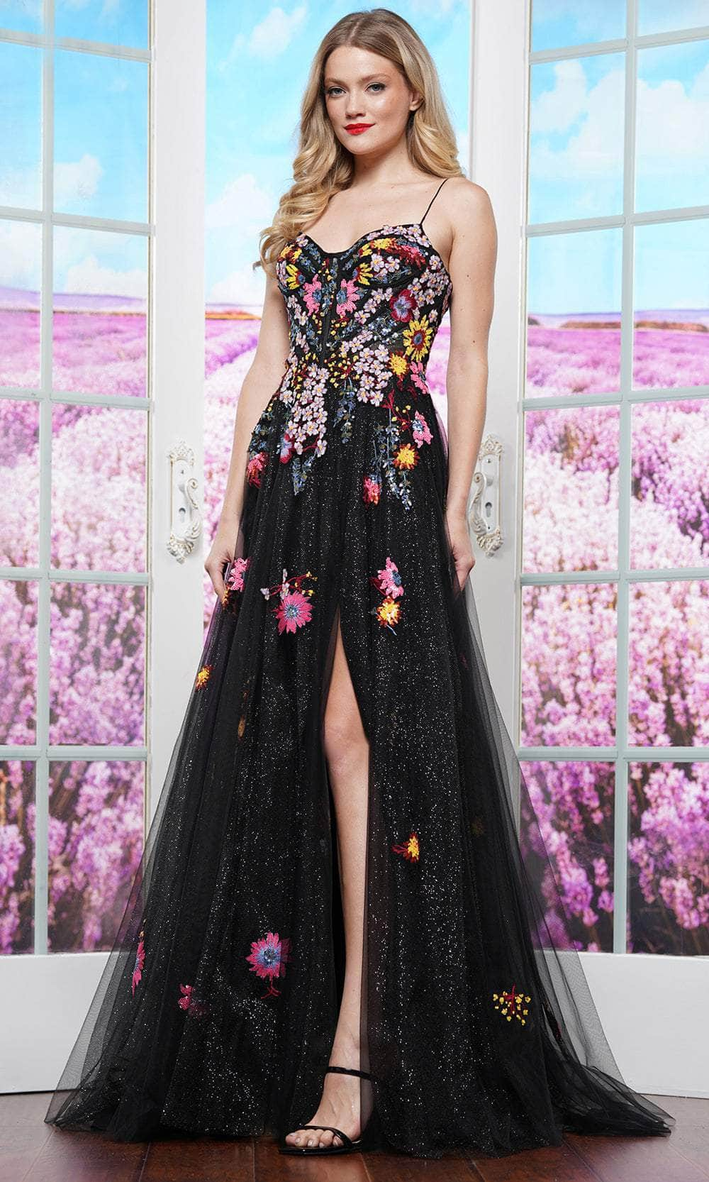 Colors Dress 3582 - Sweetheart Floral Prom Gown Evening Dresses