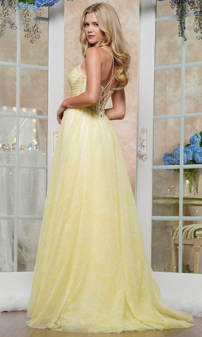 Colors Dress 3617 - Printed Mesh A-Line Prom Gown Evening Dresses