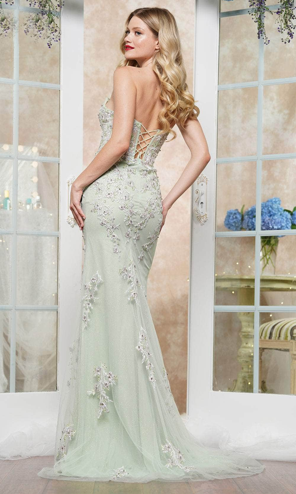 Colors Dress 3627 - Strapless Appliqued Prom Gown Special Occasion Dress