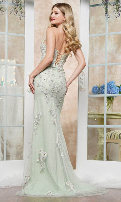 Colors Dress 3627 - Strapless Appliqued Prom Gown Special Occasion Dress