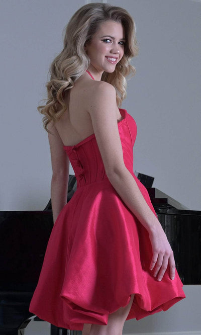Colors Dress 3636 - Halter Party Mini Dress with Bows Cocktail Dresses