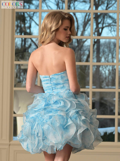 Colors Dress 3670 - Ruffle Skirt Sweetheart Party Dress Homecoming Dresses