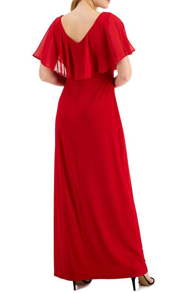 Connected Apparel T1312927M1 - V-Neck Column Evening Dress