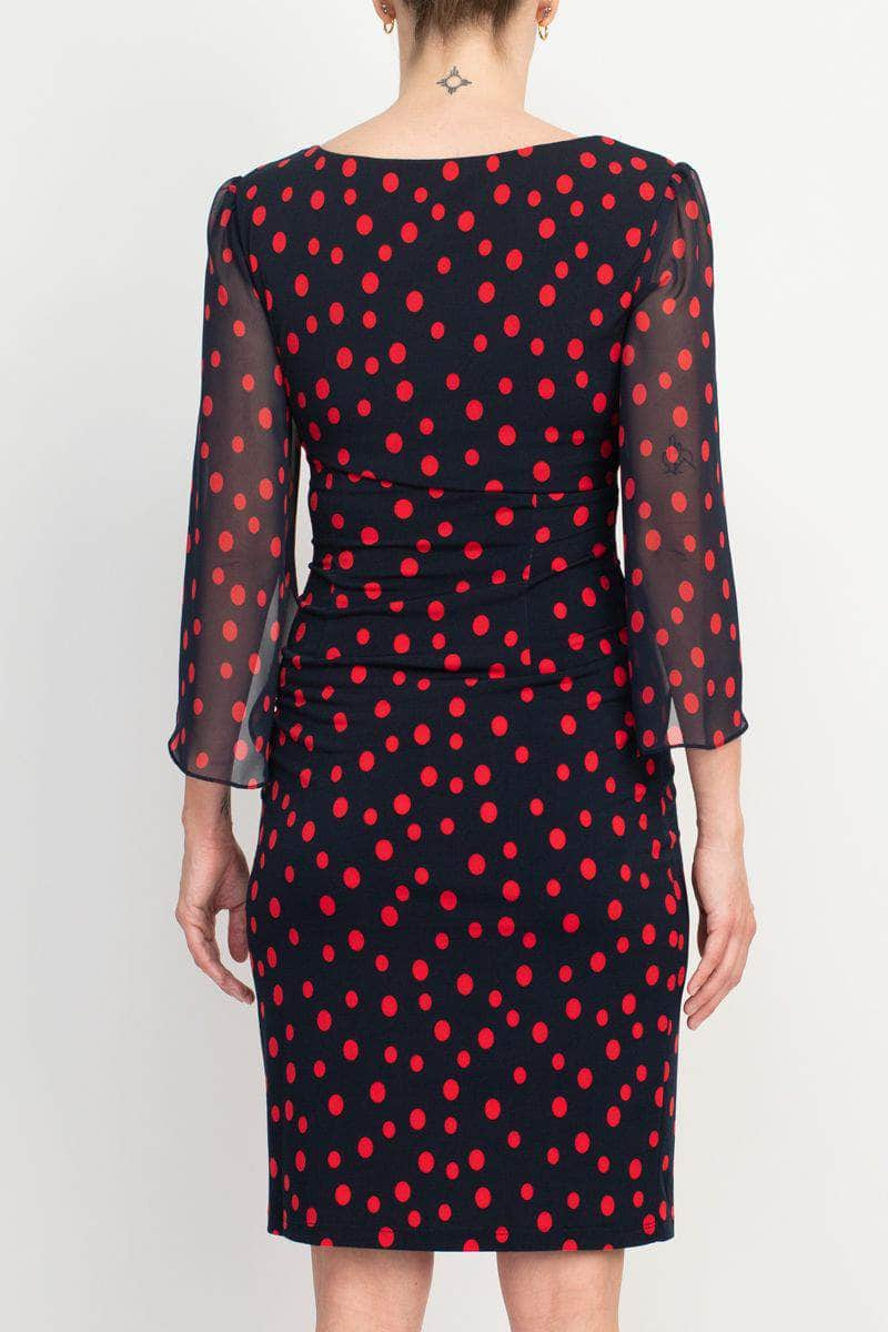 Connected Apparel TFW01832M1 - Printed Ruched Bodice Cocktail Dress