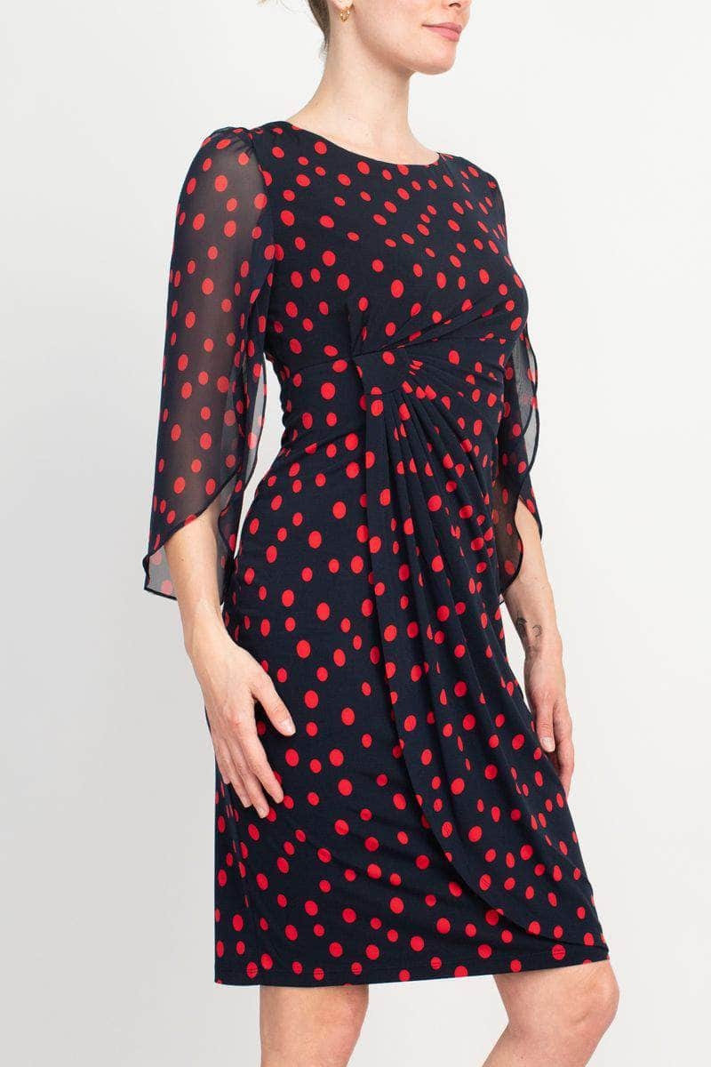 Connected Apparel TFW01832M1 - Printed Ruched Bodice Cocktail Dress