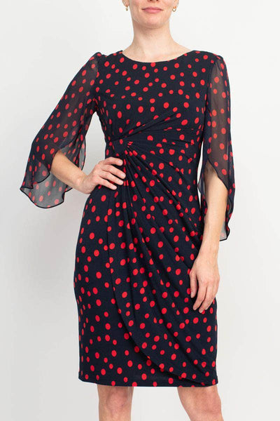 Connected Apparel TFW01832M1 - Printed Ruched Bodice Cocktail Dress