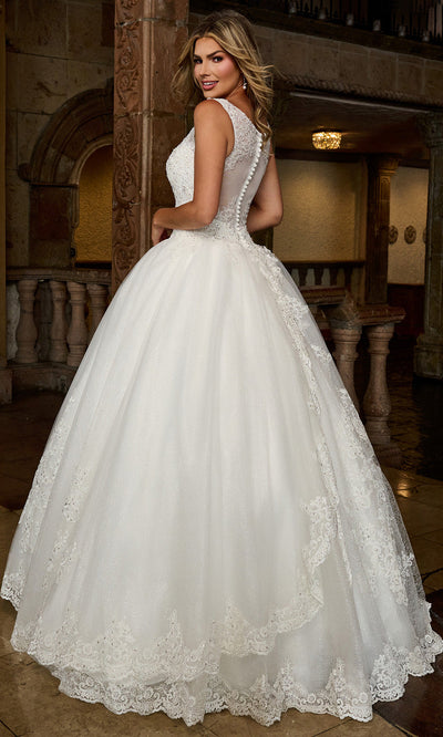 Rachel Allan 6364 - Sleeveless Illusion Back Tulle Gown Wedding Dresses