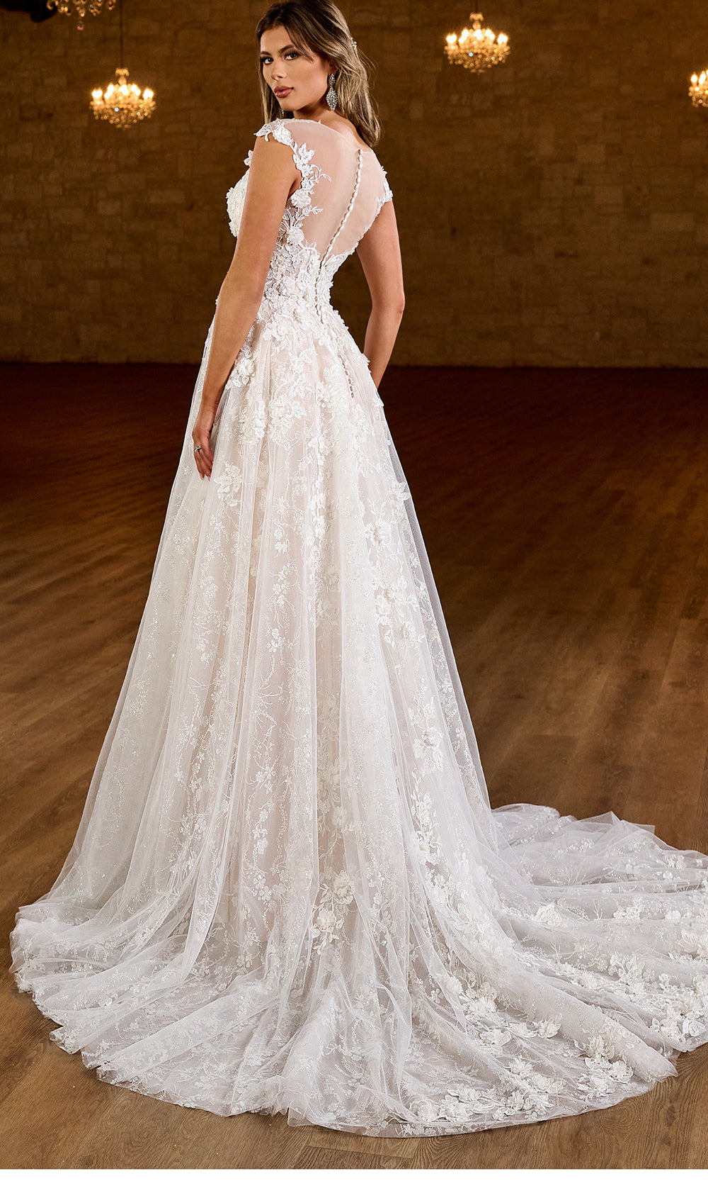 Rachel Allan RB4194 - Floral Applique A-line Bridal Dress Wedding Dresses