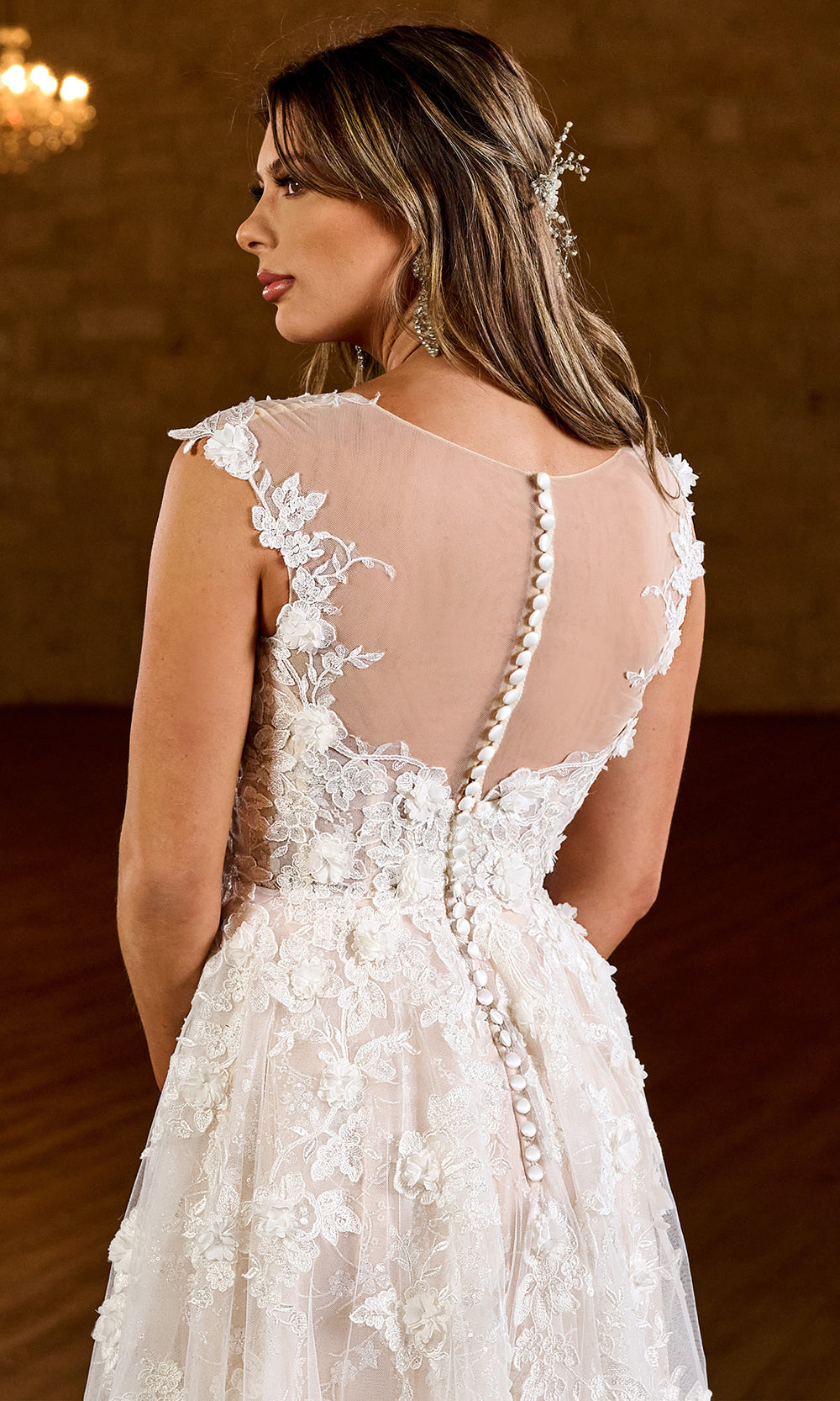 Rachel Allan RB4194 - Floral Applique A-line Bridal Dress Wedding Dresses