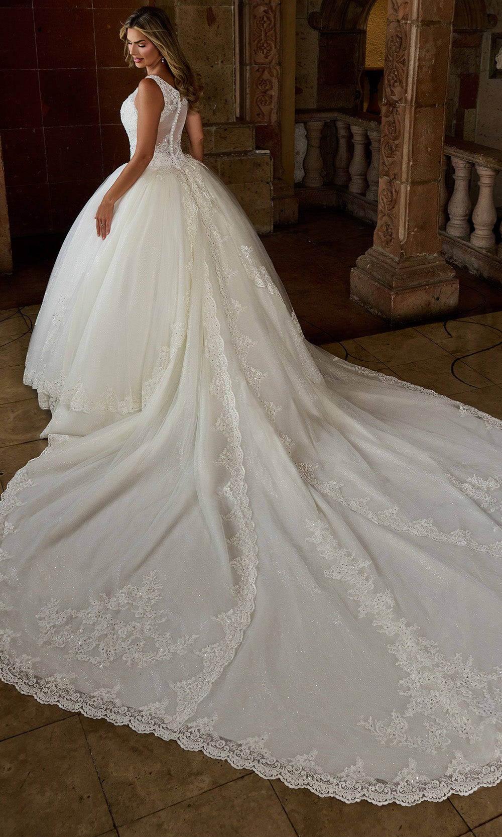 Rachel Allan 6364 - Sleeveless Illusion Back Tulle Gown Wedding Dresses
