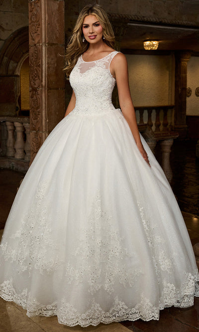 Rachel Allan 6364 - Sleeveless Illusion Back Tulle Gown Wedding Dresses