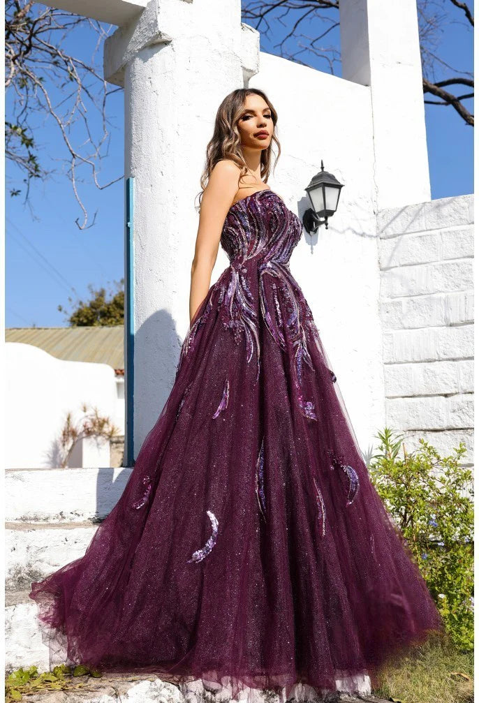Terani Couture 251M4410 - Beaded Applique Tulle Ballgown