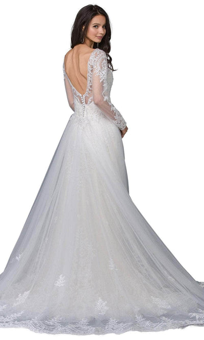 Dancing Queen 0009 - Long Sleeve Lace Applique Wedding Gown Wedding Dresses
