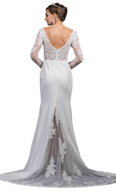 Dancing Queen 0052 - Long Sleeve V-Back Wedding Gown Wedding Dresses