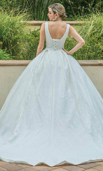 Dancing Queen 0166 - Embroidered Plunging Neck Ballgown Quinceanera Dresses  